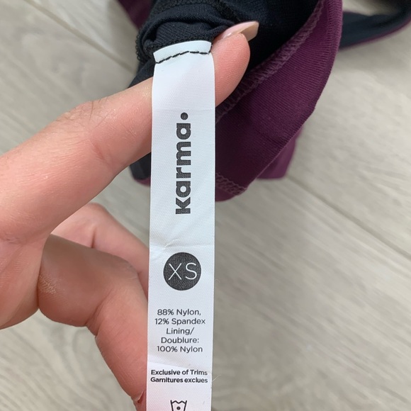 Karma Yoga Evelyn Fig Burgundy Sports Bra - Picture 5 of 7